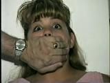 18 YR OLD BABYSITTER TIES UP & GAGS HERSELF, IS HANDGAGGED & MOUTH STUFFED (D45-8)
