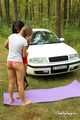 Dana & La Pulya - Hitchhiker's peril. Dana is playing with La Pulya in hidden place