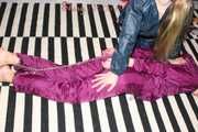 Watching sexy Alina being tied and gagged on the floor from Katharina both wearing sexy shiny nylon rainwear combinations (Pics)