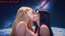 3D Big boobs lesbians kissing and hot fun