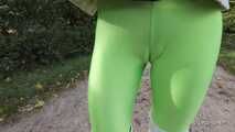Overknees and green leggings
