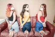 3 x Barefoot and Tied in Jeans on the Sofa Capri, Zara and Strawberry