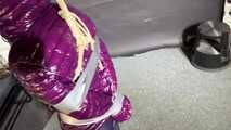Aiyana bound, gagged, vibed and satisfied :) in a shiny nylon Downjacket
