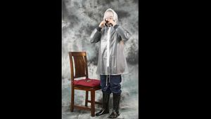 Selbstfesselung in mehrenen Lagen Nylon