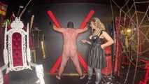 Whipping + Masturbation Instructions on the St. Andrew's Cross!