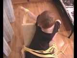 Alice Lee - Dress-wearing beauty gets tied to a table and escapes (video)
