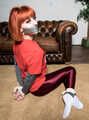 1002 Amber in Shiny Pants and Carolina TShirt