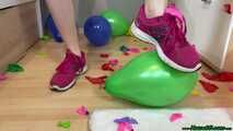 stomping balloons with the sneaker