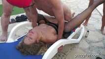 Hot pool party in Barcelona, Holy and Venom need lots of cocks 