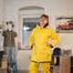 Unser neues Model Miss Clara in gelber Regenlatzhose und Friesennerz