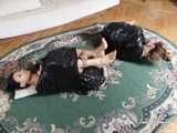 [From archive] Elvina & Sara - rope ball tie and black cling film wrap BTS