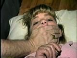 18 YR OLD BABYSITTER TIES UP & GAGS HERSELF, IS HANDGAGGED & MOUTH STUFFED (D45-8)