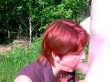 Blowing outdoors