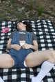 In the forest, taking off my shorts