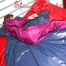 Alina preparing her bed for relaxing and lolling on the bed wearing a sexy shiny nylon rain pants and a rain jacket (Pics)