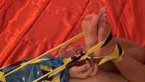 Elsa - captured, tape tied and hogtaped in trashbag (video)