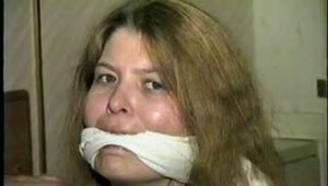 SEXY ONE GETS PANTYHOSE HOOD, SMELLY STOCKING GAGGED, FOOT TICKLED, F0RCED TO SMELL HER HIGH HEELS (D40-1)