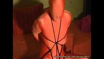 Orange Zentai tied
