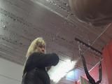 Slave is hung and gets beats 