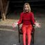 Ermintrude in Red Spy Chairtied in the Attic Barefoot