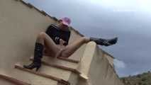 042003 Leticia Pees On The Roof Terrace Staircase