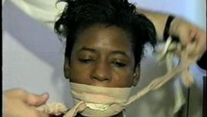 BLACK, RING GAGGED, MOUTH STUFFED SHONDA (D10-14)