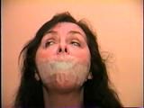 50 Yr OLD TRAVEL AGENT'S KEDNAP PT-10 UPSKIRT, LEATHER BOOTS & GLOVES, MOUTH STUFFED, SEMI CLEAR TAPE GAGGED, HOG-TIED, BARE ASS SPANKED & HANDGAGGED (D63-5)