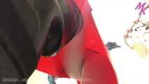 Meine geile rote #Gummischürze mit blauen #Gummihandschuhen