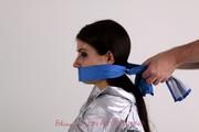 Shelly tied and gagged in shorts