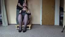 Miri cuffed on a pallet 1/2
