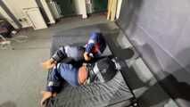 Aiyana and Ms Ungeniert bound and gagged in shiny nylon Rainwear