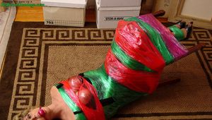 Plastic-Wrap Mummification Bondage