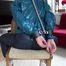 Mara tied and gagged on a chair with a bar wearing a sexy blue shiny nylon rain pants and a green rain jacket (Video)