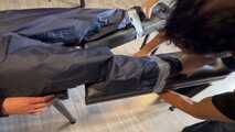 Lola Montez tied, gagged and tickeled in shiny Rainwear