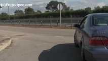 030058 Salma Pulls Into The Roadside And Pees Behind Her Mercedes