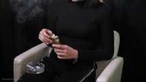 Alina is smoking one and a half cigarette