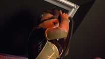 Latex pleasure on the stretching bench