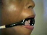 BLACK, RING GAGGED, MOUTH STUFFED SHONDA (D10-14)