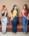 3 x Barefoot and Tied in Jeans on the Sofa Capri, Zara and Strawberry