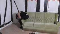 Aurora roped on couch 2/2