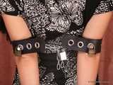 Marvita - Sweet punishment for a hot girls featuring leather cuffs and a tape gag