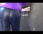 Get an Archive Video with Mara enjoying a shower with her shiny nylon downjacket