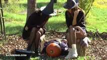 Happy Halloween! Pumpkin head spitting