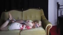 Sarah tied up with tape