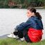 Enni outdoor wearing shiny nylon shorts rain pants and rain jacket (Pics)