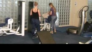 Being with Katharina and Jenny in the fitness studio both wearing supersexy rainwear (Video)