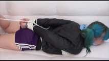Get 2 Archive Videos with Mara bound and gagged in her Shiny nylon Shorts