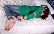 Patricia hogtied in Jeans