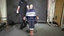 Alice bound, gagged and vibed in shiny nylon Rainwear and she enjoyed it!