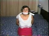 47 YR OLD LIBRARIAN GAG, & TIE HERSELF (D14-16)